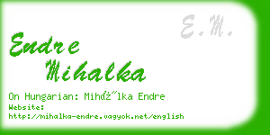 endre mihalka business card